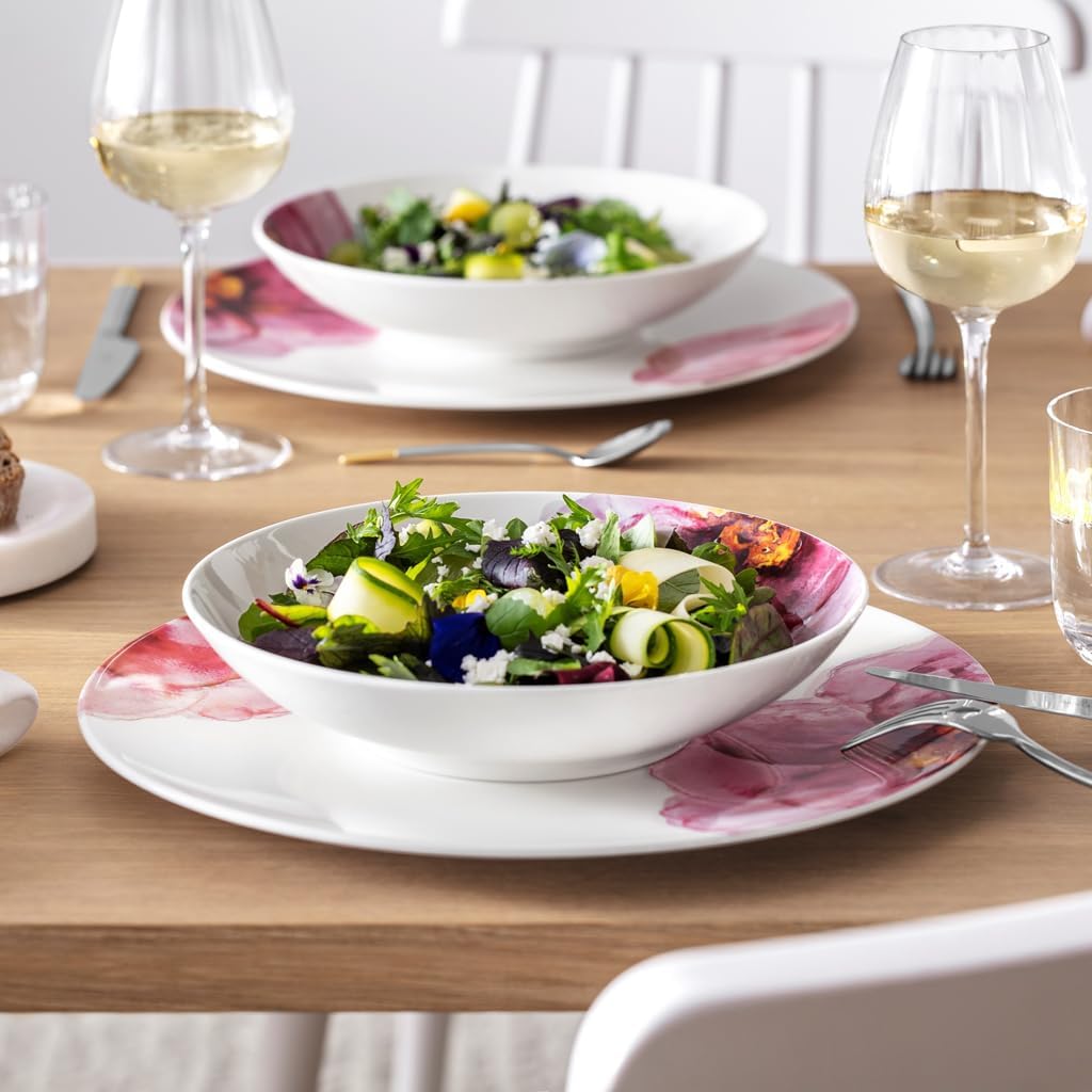 Villeroy & Boch Rose Garden 12-Piece Dinnerware Set, Premium Porcelain, Made in Germany
