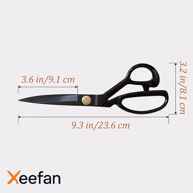 Fabric Scissors 9 Inch Professional Sewing Shears for Fabric,Cloth Cutting Sharp Heavy Duty Scissors Large High Carbon Steel Tailor Shears for Home Office School (9 inch)