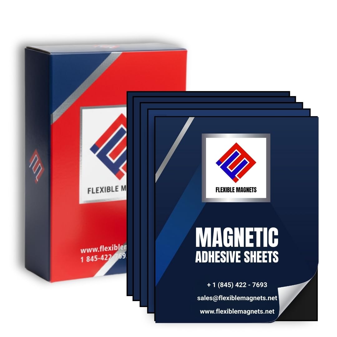 Self Adhesive Magnetic Sheets - Make Anything a Magnet - Magnetic Adhesive Sheets -Premium Quality Peel and Stick Magnets by Flexible Magnets 60 mil (8" x 10", Pack of 5)