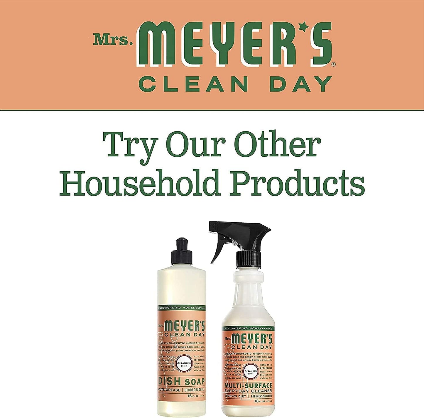 MRS. MEYER'S CLEAN DAY Dish Soap, Geranium, 16-Ounce (Pack - 6)