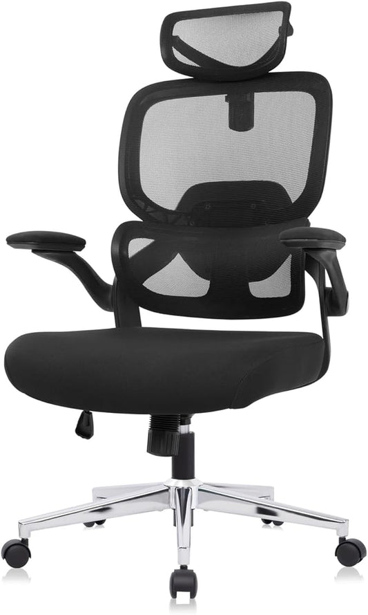 Adjustable Office Chair Computer Chair Ergonomic Desk Chair with Lumbar Support and Headrest High Back Executive Chair with Rolling Function for Home Office Computer Task Seating