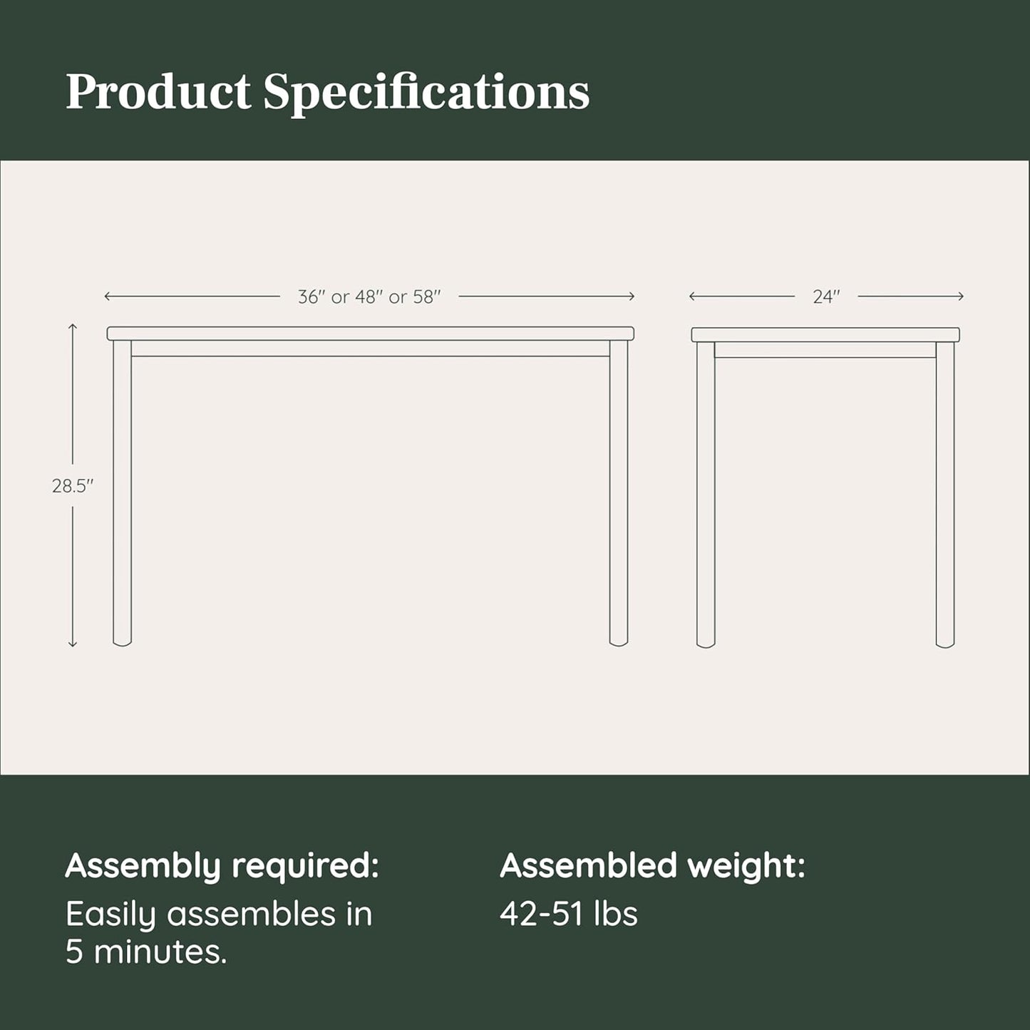 Branch Daily Desk - Functional at Home Office Desk with Effortless Assembly, Timeless Design, Rounded Corners, and Built-in Cable Notch - 58” W x 27” H x 24” D - Walnut - White