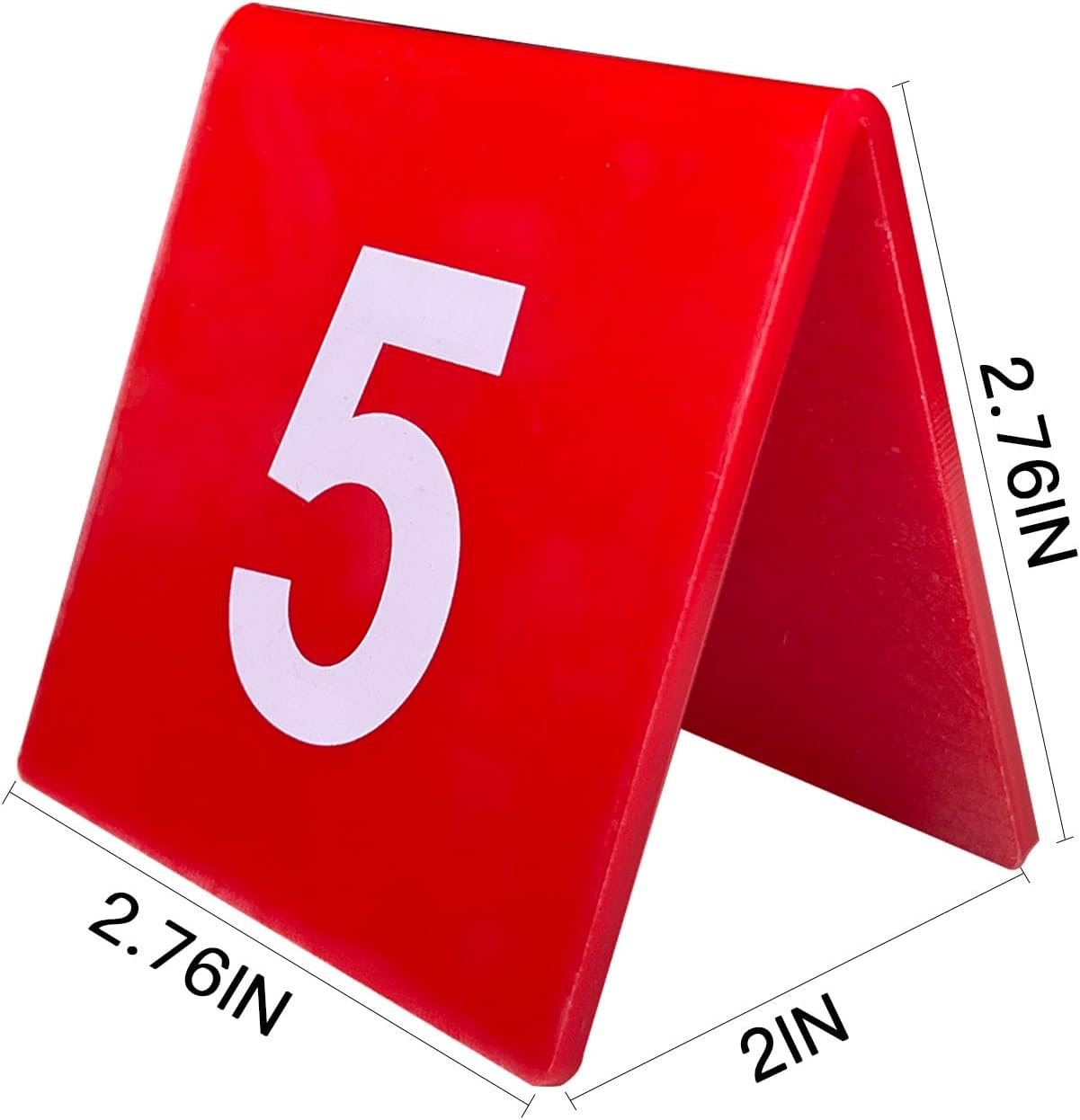 Table Number 1-25 Tents Style Red Acrylic Table Numbers Cards Signs For Wedding Reception Restaurants Cafes