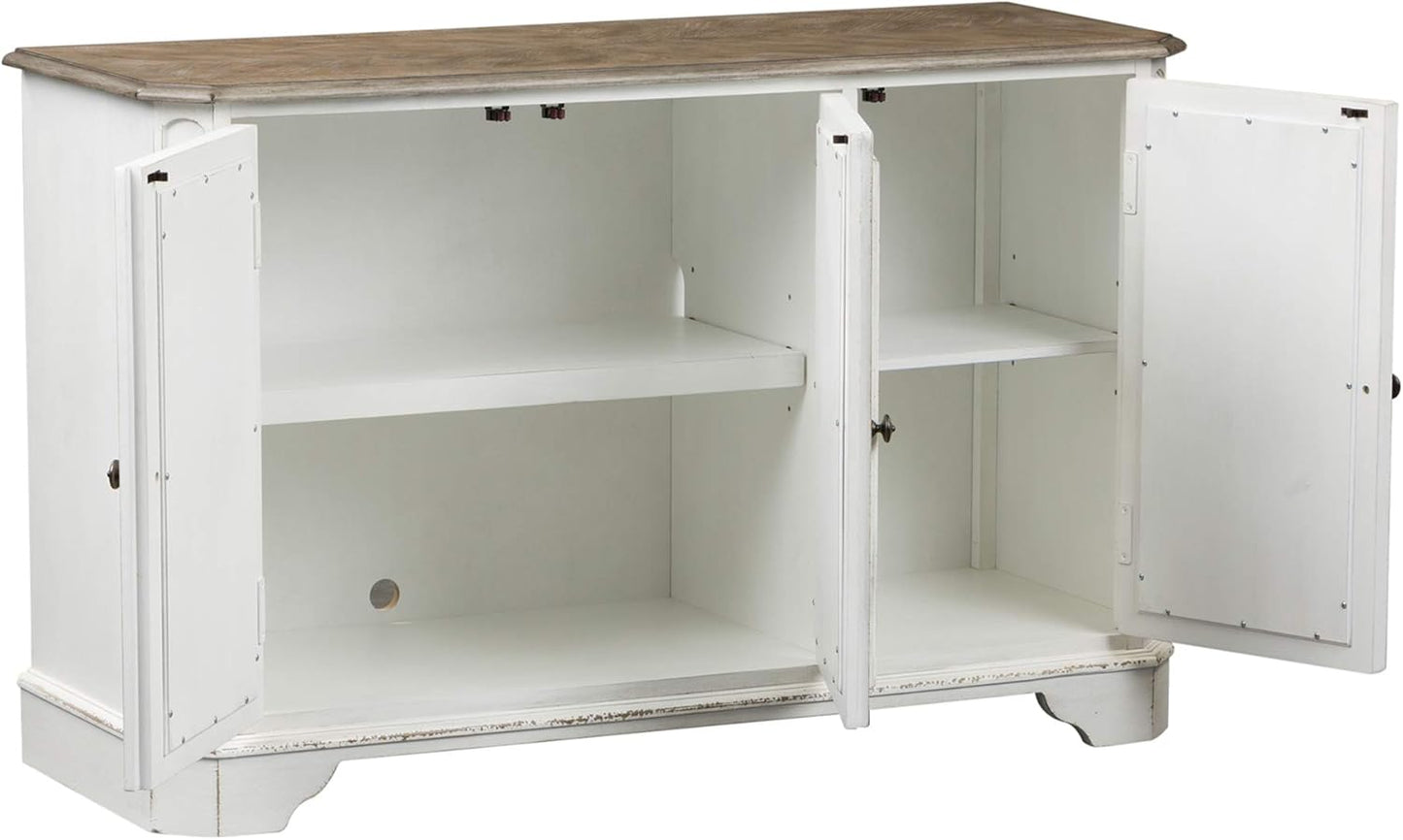 Liberty Furniture Industries Magnolia Manor TV Console, W51 x D18 x H32, White