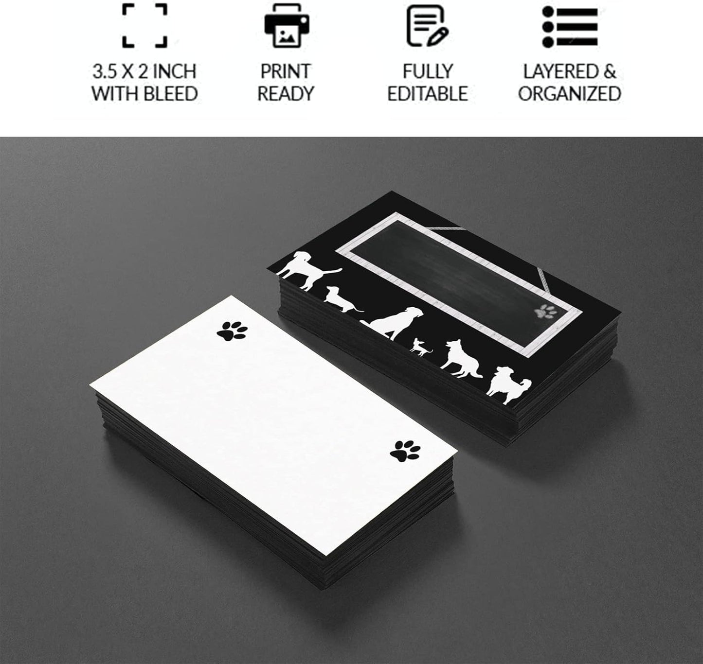 Custom Business Cards 100PCS Double-sided Printing Business Cards Customize with Your Logo Personalized 3.5"x 2" Cards for Business - Pet & Animals Care