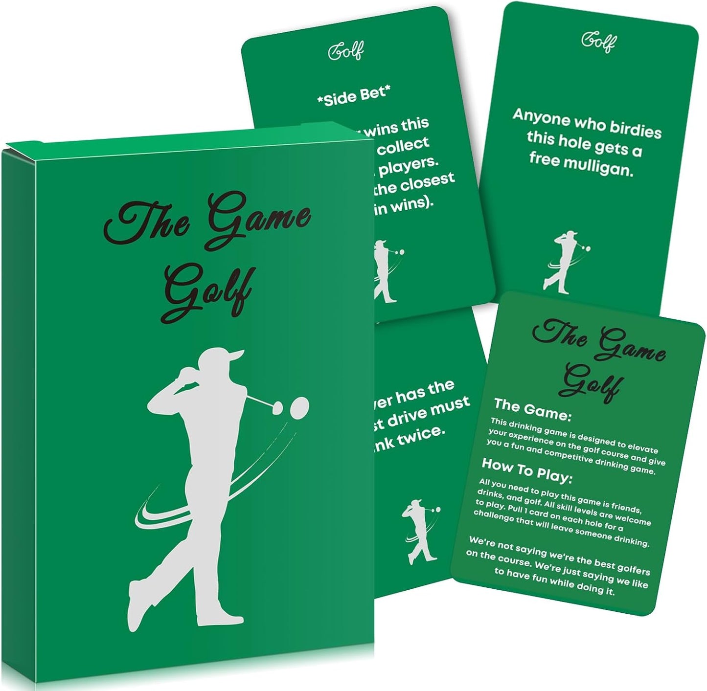 Golf Card Games, Include 33 Challenge Golf Cards and 1 Instruction, Interactive Social Game for Golfers, Portable Group Activity with Creative Rules for All Skill Levels