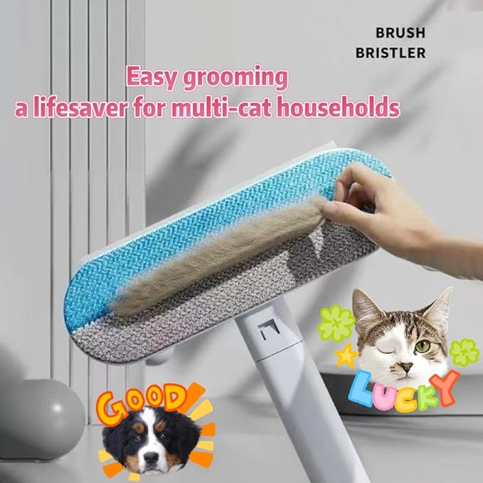 Pet Hair Removal Brush, Reusable Lint Remover for Sofa, Carpet, Clothes - Washable with 18in Extended Handle