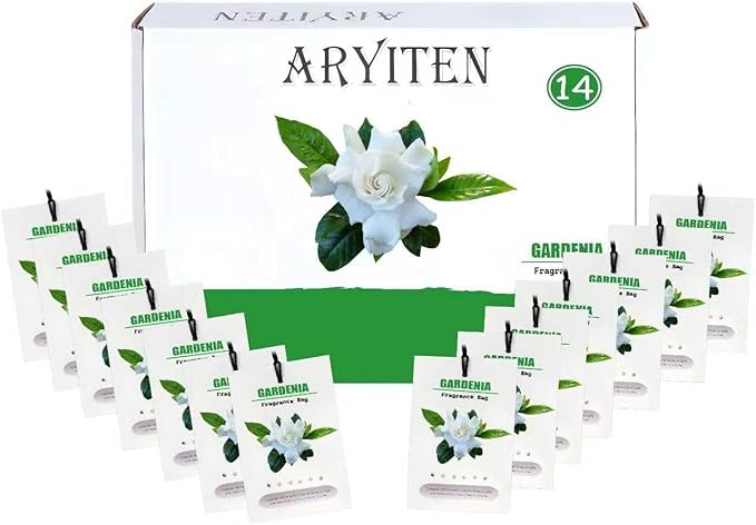 14 Packs Large Gardenia Scented Sachets for Closet Deodorizer Drawers, Hanging Long Lasting Potpourri Bags Home Fragrance Air Freshener