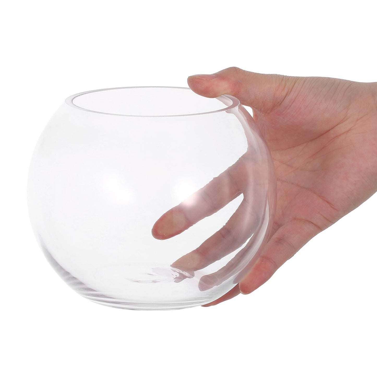 BETOOKY 15cm Glass Bubble Bowl Vase Hydroponic Plant Pot Round Glass Fishbowl Terrarium Container for Home Decoration and Wedding Centerpiece