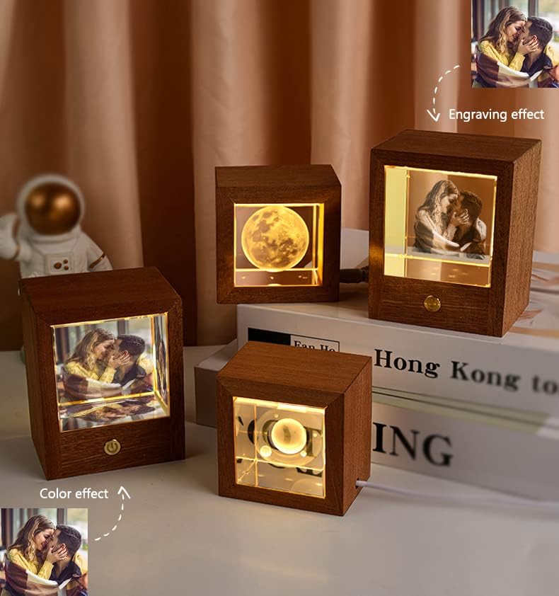 Custom Crystal Photo Personalized Gifts with Your Own Photo - Couples, Family, Friend Gifts for Any Occasion