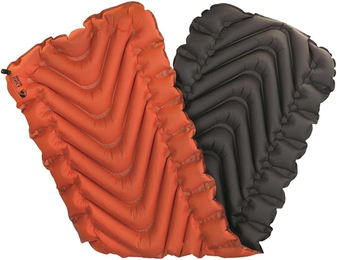 KLYMIT Insulated Static V Inflatable Sleeping Pad | Comfortable, Lightweight, Easy to Inflate, Portable Air Bed Mattress for Camping, Backpacking and Hiking — Orange