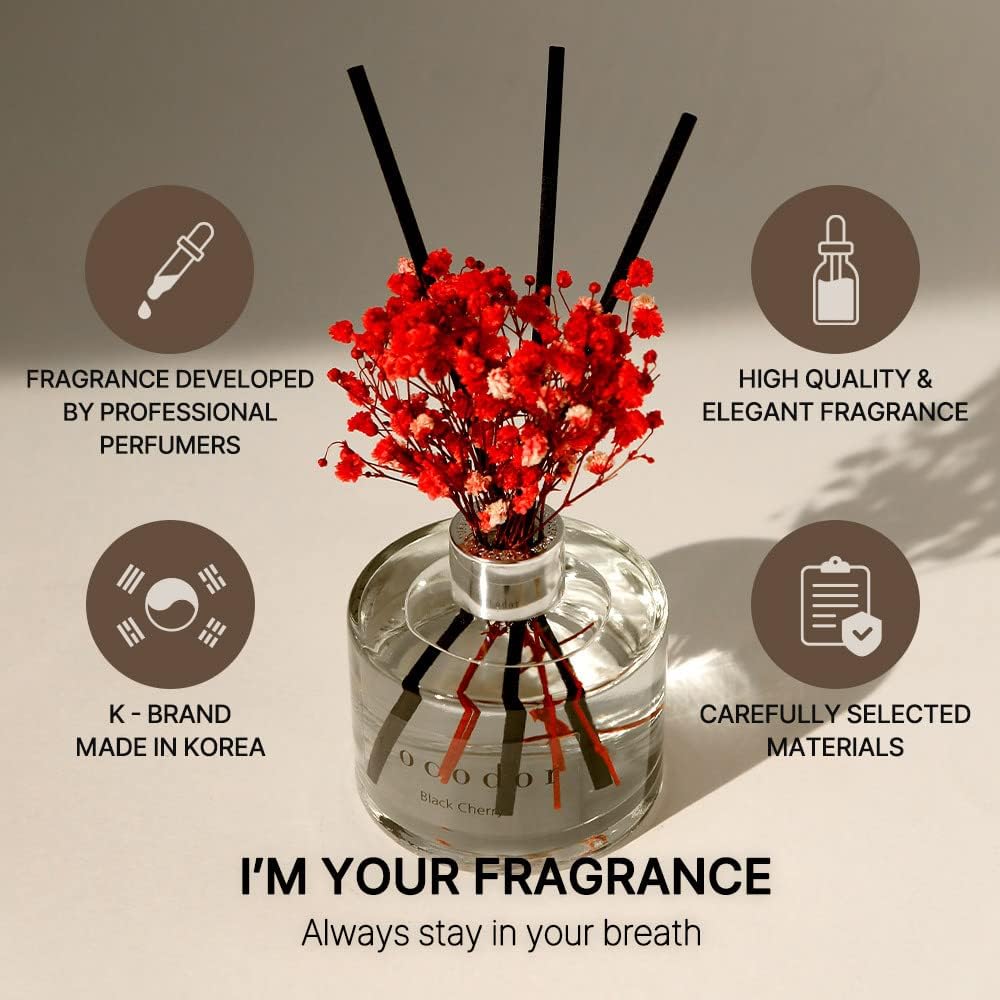 COCODOR Preserved Real Flower Reed Diffuser/Refreshing Air / 6.7oz(200ml) / 1 Pack/Reed Diffuser Set, Oil Diffuser & Reed Diffuser Sticks, Home Décor&Office Decor, Fragrance and Gifts