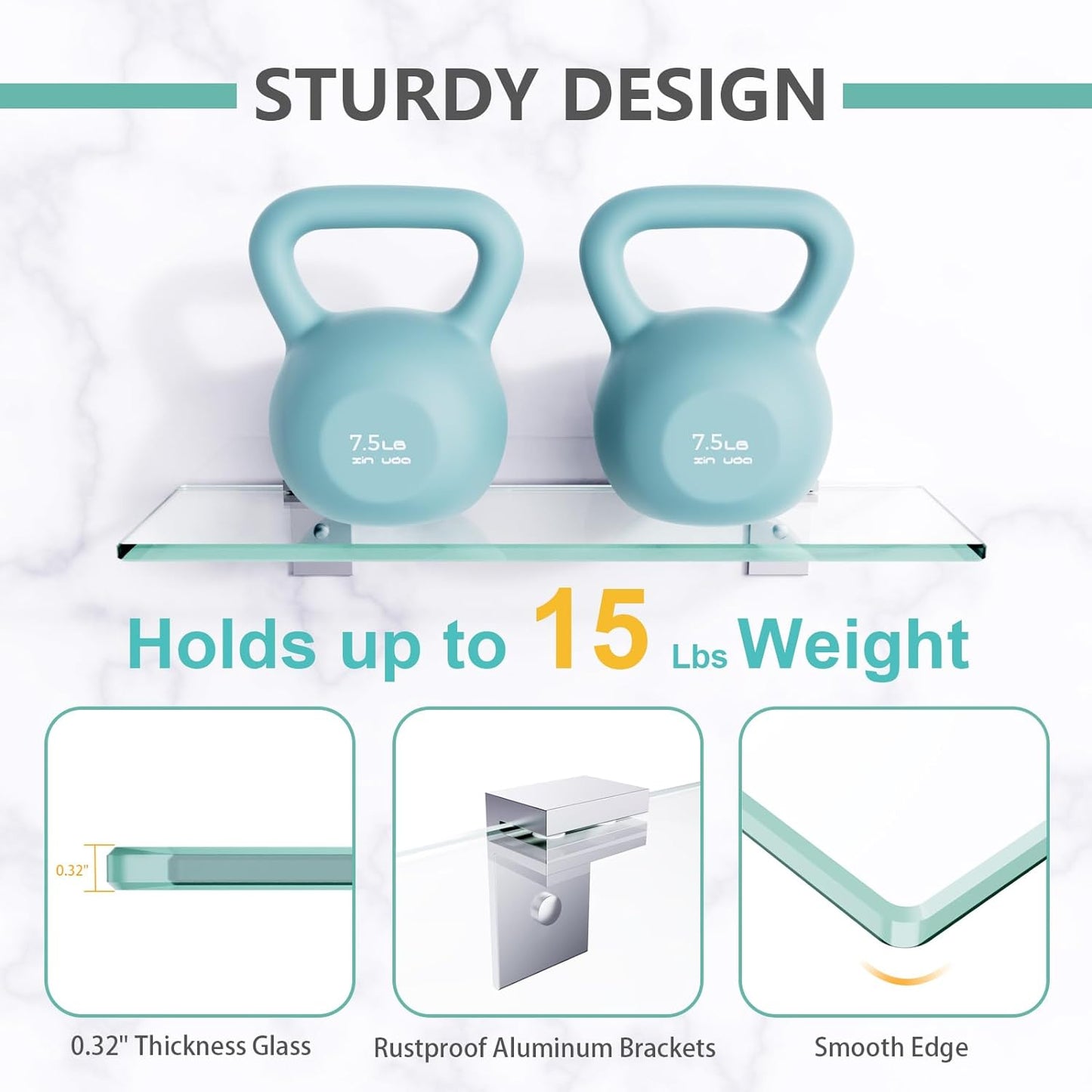 Shower Caddy, 100% Rustproof Shower Shelves for Inside Shower, No Drilling Bathroom Organizers and Storage, 2 Pack Large Capacity Bathroom Shelves for Kitchen & Home Decor