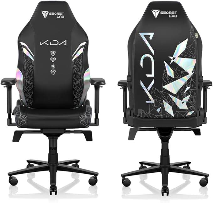 Secretlab Titan Evo K/DA All Out Gaming Chair - Reclining - Ergonomic & Comfortable Computer Chair with 4D Armrests - Magnetic Head Pillow & Lumbar Support - Small - Black - Leatherette
