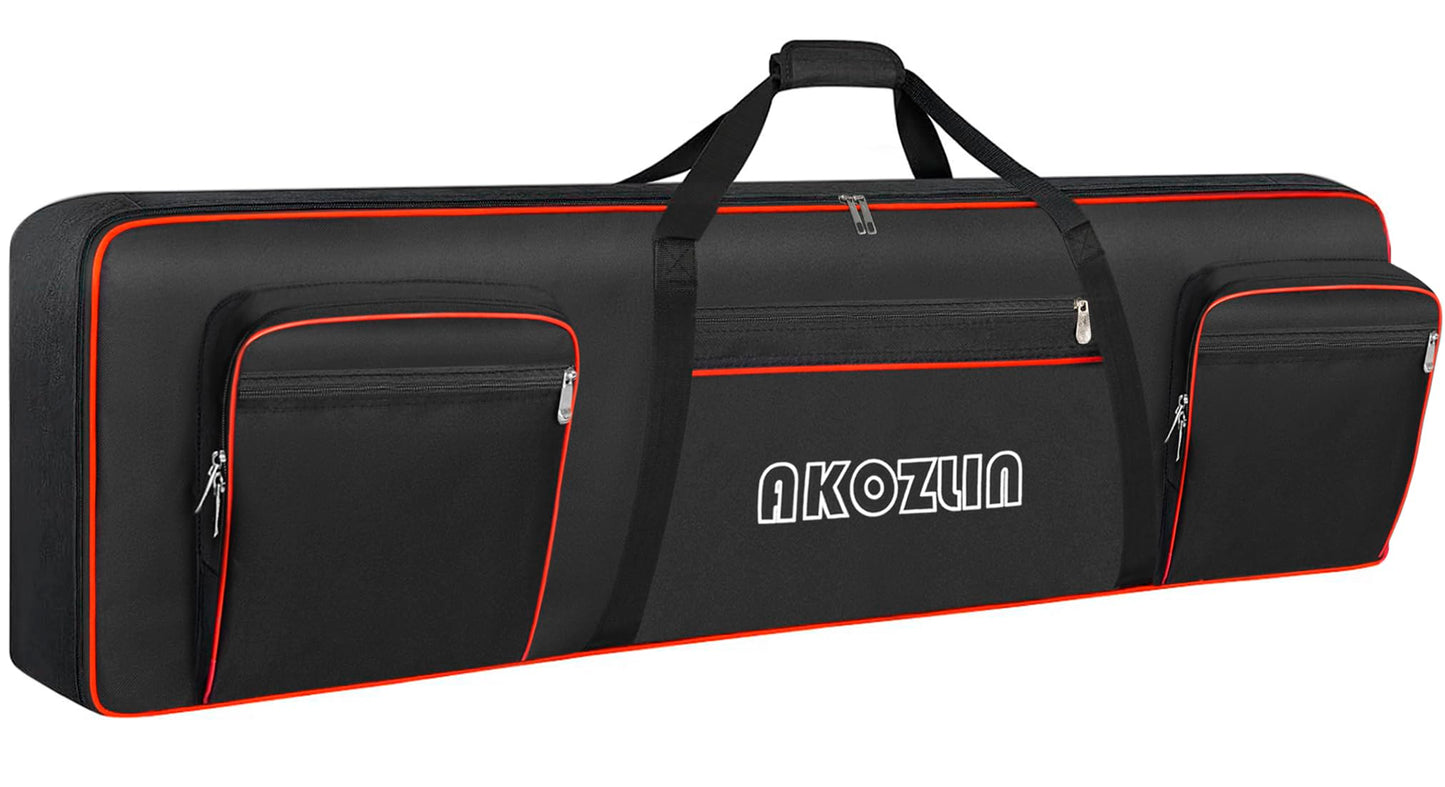 AKOZLIN 88 Keys Electric Piano Keyboard Gig Bag with Adjustable Straps and 5-Pocket for Keyboard Accessaries,Slim 88 Key Keyboar