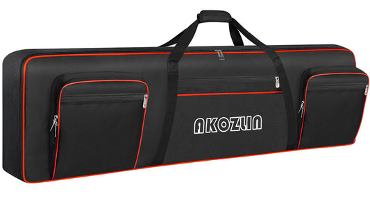 AKOZLIN 88 Keys Electric Piano Keyboard Gig Bag with Adjustable Straps and 5-Pocket for Keyboard Accessaries,Slim 88 Key Keyboar