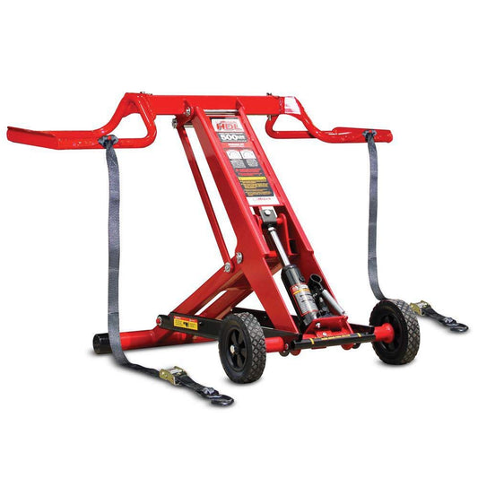 MoJack 45501 HDL500 Hydraulic Cylinder Lift Jack for Zero Turn Radius Riding Lawn Mower Maintenance and Repair - 500 Pound Lift Capacity with Locking Bar for Added Safety