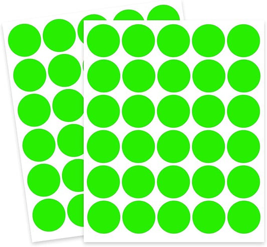 1 Inch Round Label Removable Color Code Dot Stickers,Garage Sale Sticker Price Tags Blank Yard Sale Circle Dot Stickers Writable (1050 Pack,Fluorescent Green)