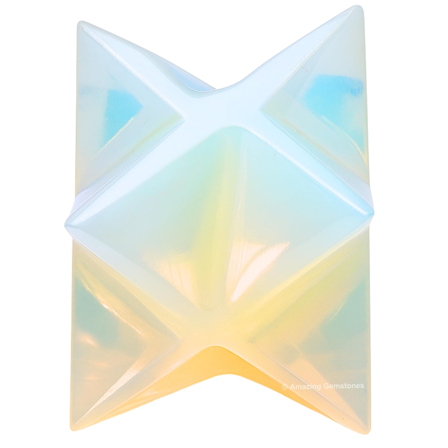 Amazing Gemstone Opalite Merkaba Crystal - 1 Inches Metaphysical Merkaba Star for Meditation - Energetic Tetrahedron Crystal and Healing Stones for Spiritual Growth and Healing (20-25mm)