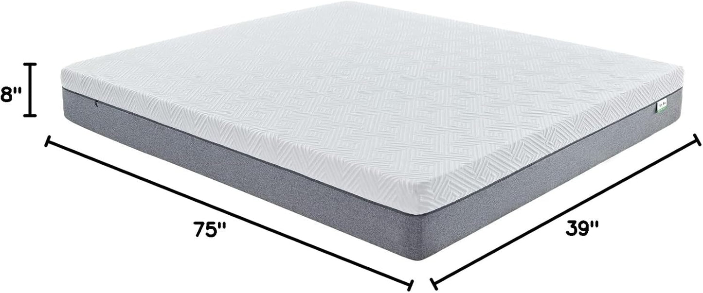 Novilla Mattress Twin, 8-Inch Gel Memory Foam Mattress for Pressure Relief, Enhanced Support & Plush Comfort, Twin Bed in a Box, Bliss