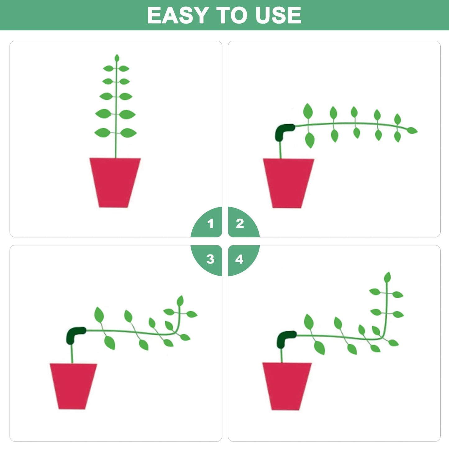 M METERXITY 60-Pack Adjustable Plant Clips, 360 Degree Plant Training Clips, Plant Stem Bender Training Clips for Low Stress Training/Plant Ties/Gardening Accessories [White]