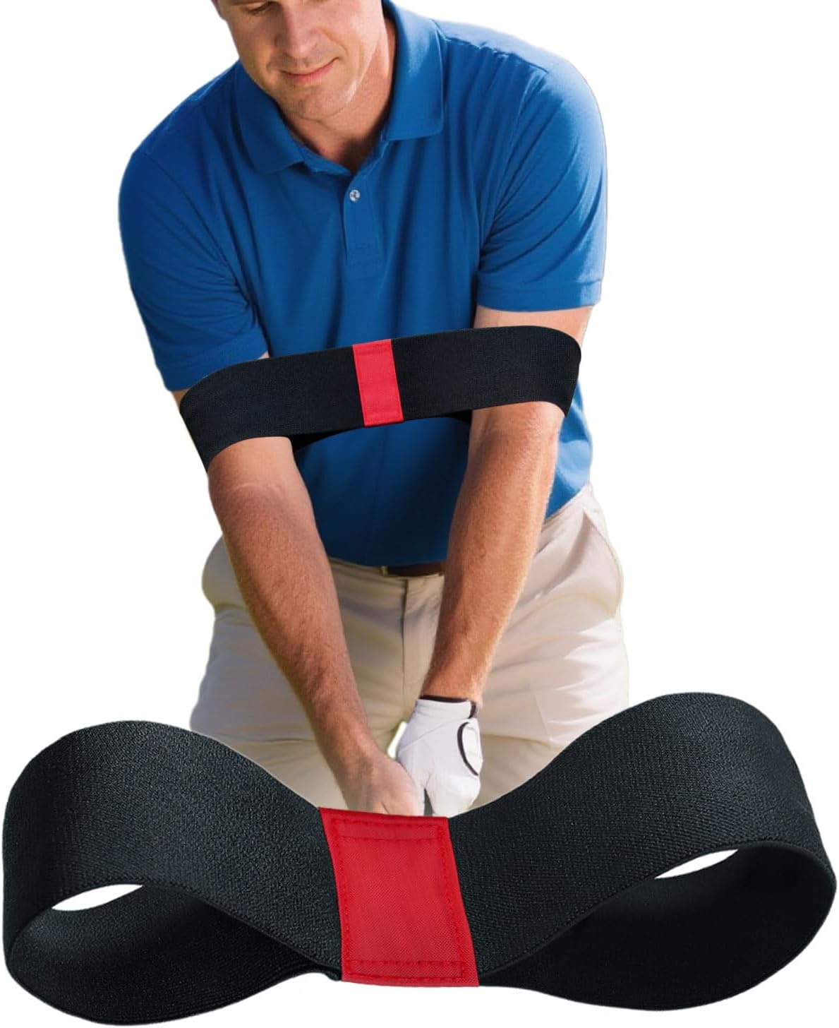 Golf Swing Band, Golf Arm Band Training Aid - Adjustable Golf Connection Band for Swing Plane & Muscle Memory, Golf Swing Training Aid for Driving Range and Final Putt Practice