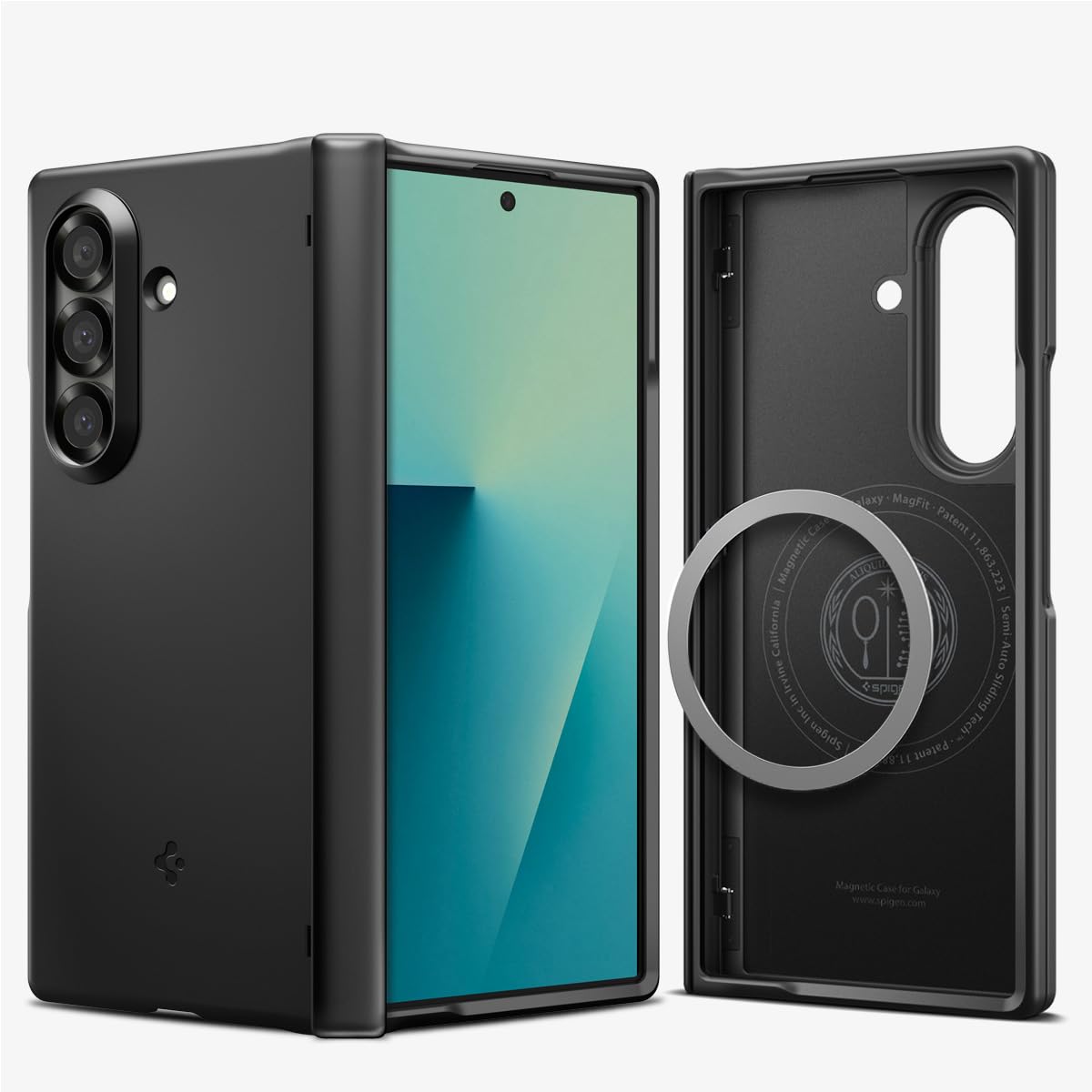 Spigen For Galaxy Z Fold 7 Case, Airfit Pro Magfit [Hinge Protection] [Qi2.1 Certified/Magnet For Galaxy] - Black