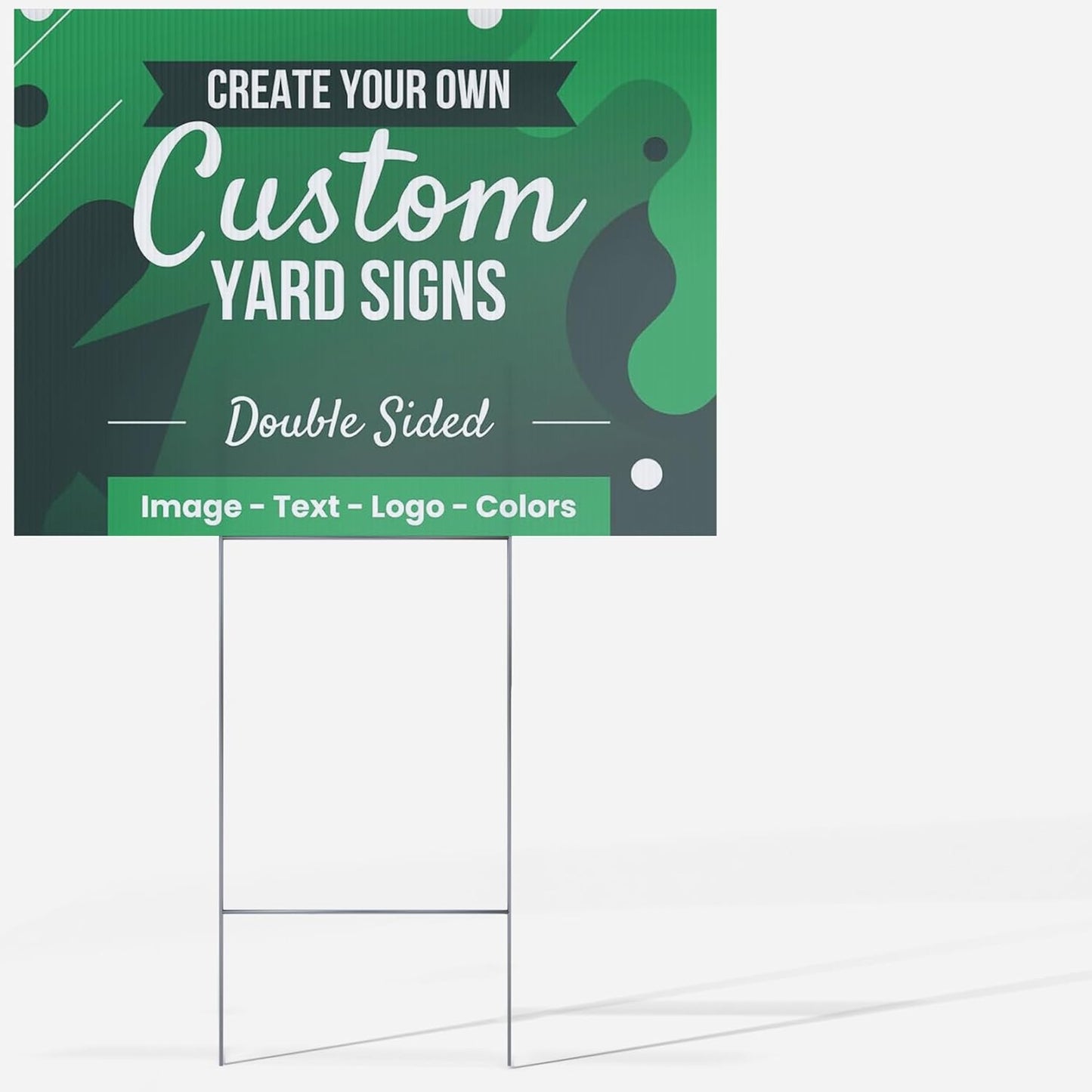50 pack 24x18" Double Sided Customizable Outdoor Yard Sign made from Corrugated Plastic with Metal "H" Stake, Easy to Design, Sign for Business, Garage or Yard Sale, Home, Office, (24" x 18" - Qty 50)