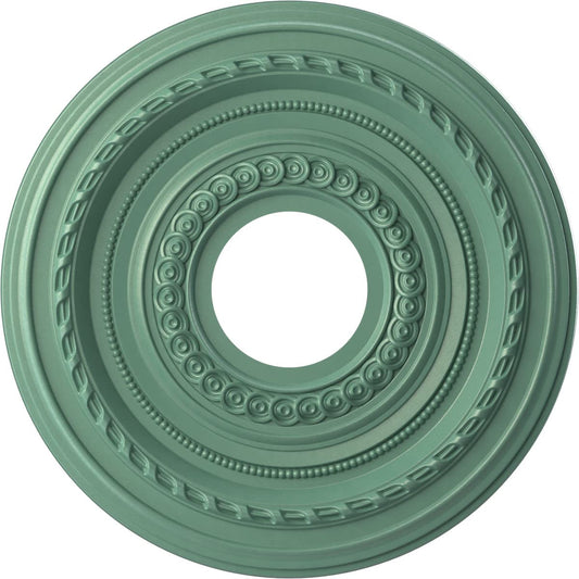 Ekena Millwork Cmp13Cofsm Cole Thermoformed Pvc Ceiling Medallion (Fits Canopies Up To 4 1/4), 13Od X 3 1/2Id X 3/4P, Universal