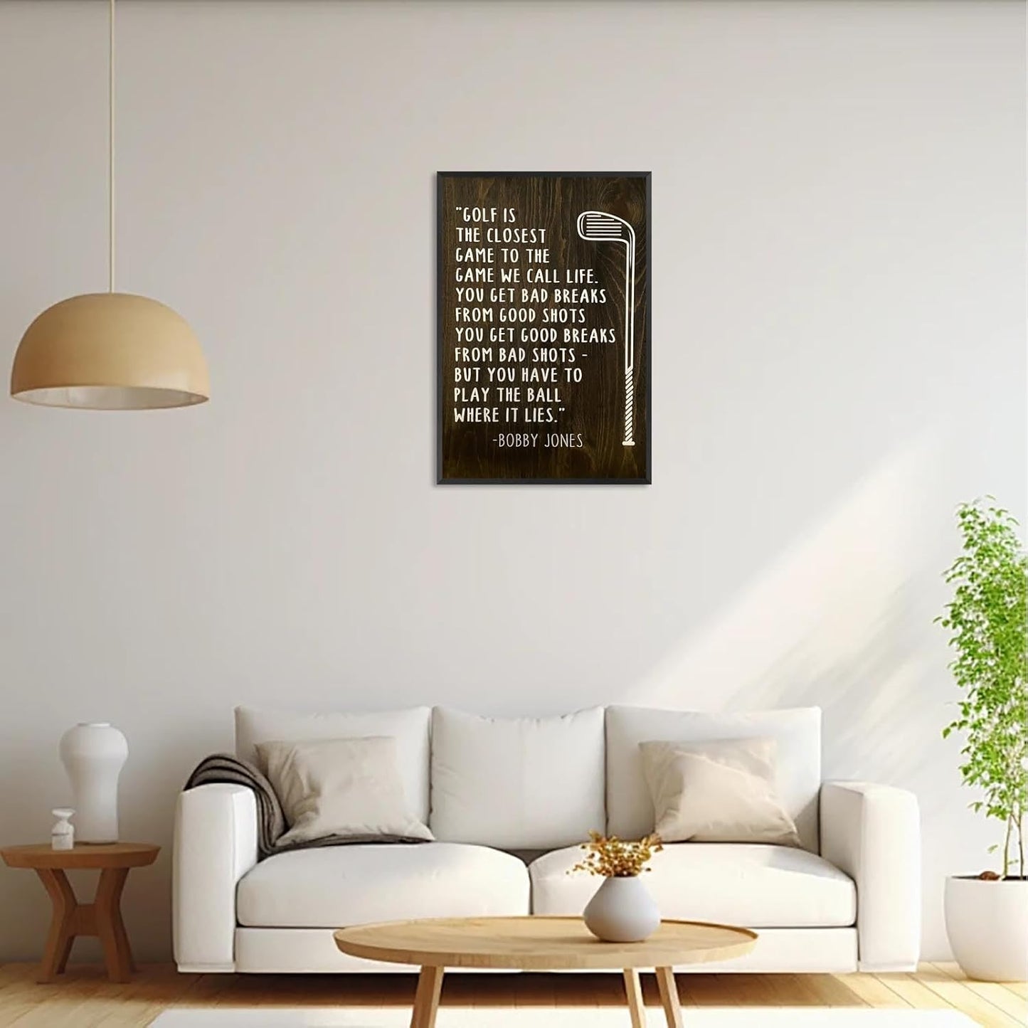 Golf Inspirational Quote Poster Classic Positive Quotes Pictures Wall Art Funny Life Lessons Saying Themed Prints Painting For Living Room Bedroom Office Wall Decor 24x36in Wframed