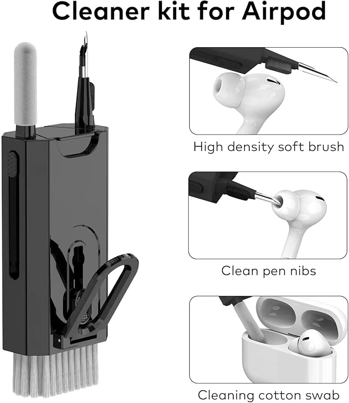 8 in 1 Electronic Cleaning kit - Keyboard Cleaner, Keyboard Cleaning Kit, Laptop Cleaner, Laptop Cleaning Kit, Electronic Cleaner Kit for Laptop/Phone(Give Away a Flannel Cloth) Black