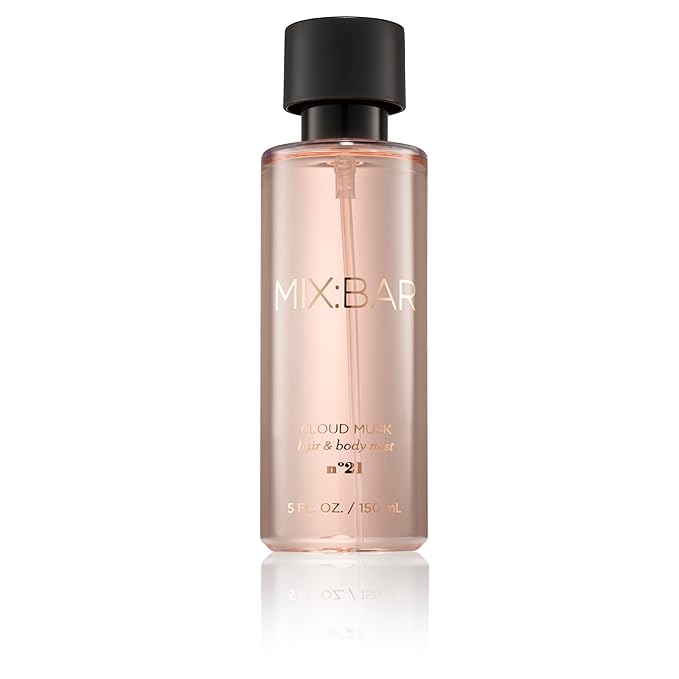 MIX:BAR Cloud Musk Hair + Body Mist, Bedroom Linen Spray - Notes of Cardamom, Iris, Jasmine, Cotton Peony, Tonka Beans, 5oz