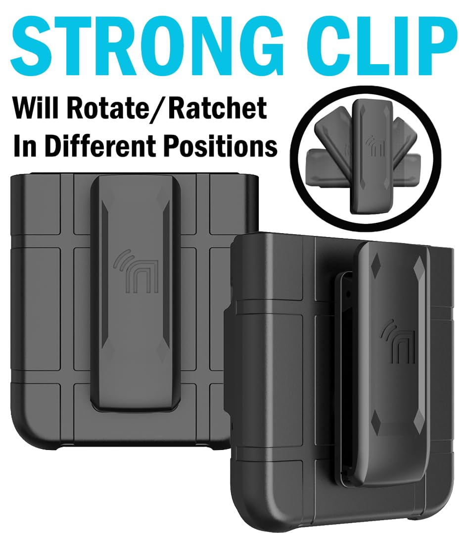 Case With Clip For Motorola Razr+ 2024/2025, Nakedcellphone Textured Slim Hard Shell Cover And [Rotating/Ratchet] Belt Hip Holst