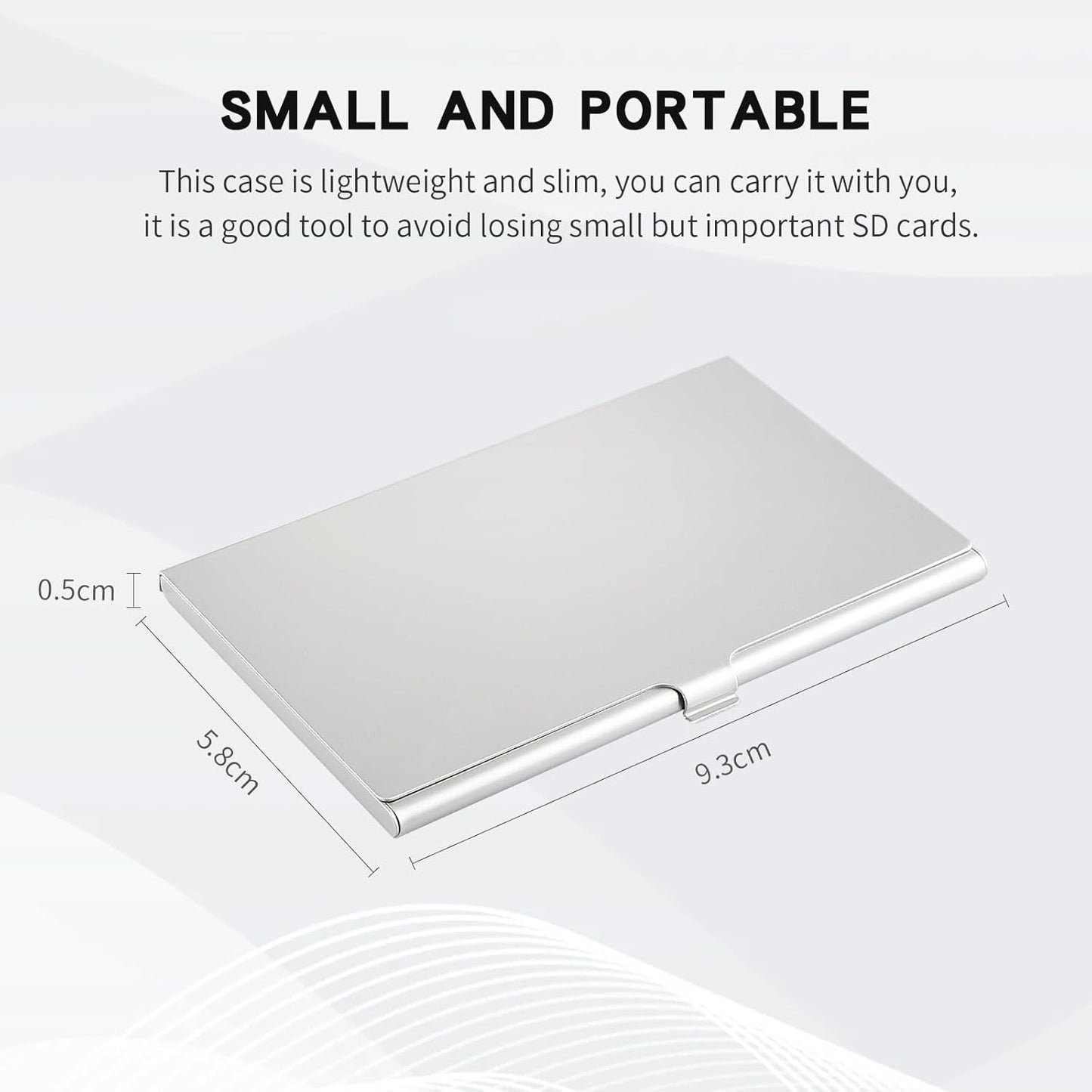 Aluminum SD Card Case, 6Slots Ultrathin SD Card Holder, Memory Card Storage Holder, Fit for 2 SD Card, 4 Micro SD Card, Silver