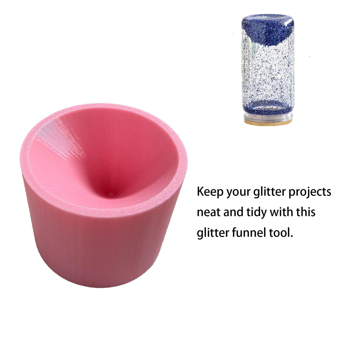 SPANSEE Glitter Funnel for Snow Globe Tumblers, Funnel for Adding Glitter to Snowglobe Cups, DIY Glitter Cup Making Tools (Cups not Included)