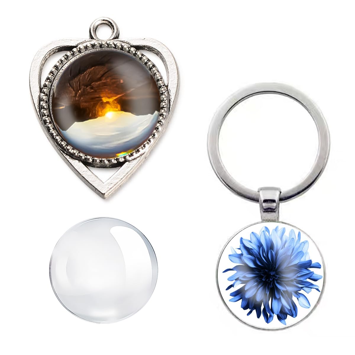 Clear Glass Cabochon 2Inch Round Dome Cabochons 25PCS Transparent Glass Cabochons with Flat Backs Glass Dome for DIY Crafts Photo Pendant Jewelry Making(50MM,25PCS)