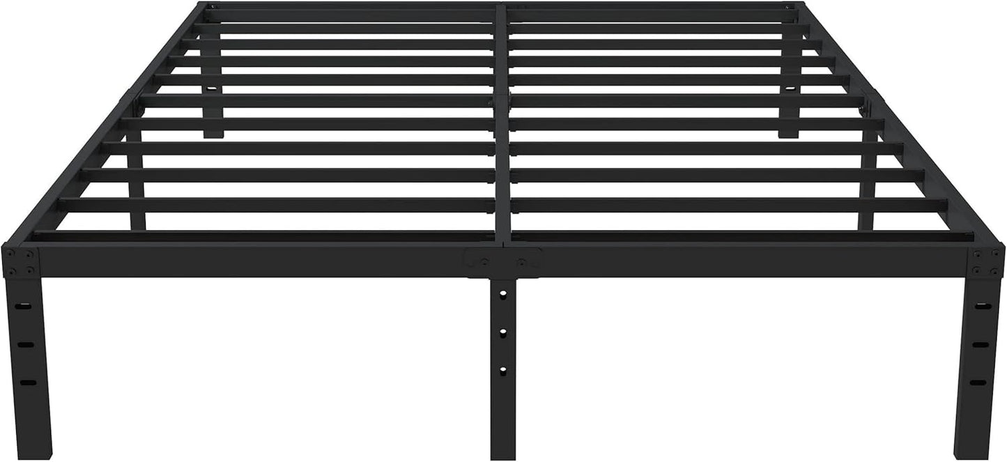 16 Inch Queen Bed Frame No Box Spring Required, Metal Platform Queen Size Bed Frames with 14 Inch Storage, 3,500 lbs Heavy Duty Steel Slats Support, Easy Assembly Mattress Foundation