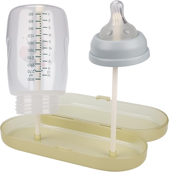 Portable Baby Bottle Brush Set – 5-in-1 Silicone Baby Bottle Cleaner Kit with Nipple Brush, Straw Brush, Drying Rack & Travel Case – BPA-Free, Bottle Washing Set for On-The-Go (Pink)