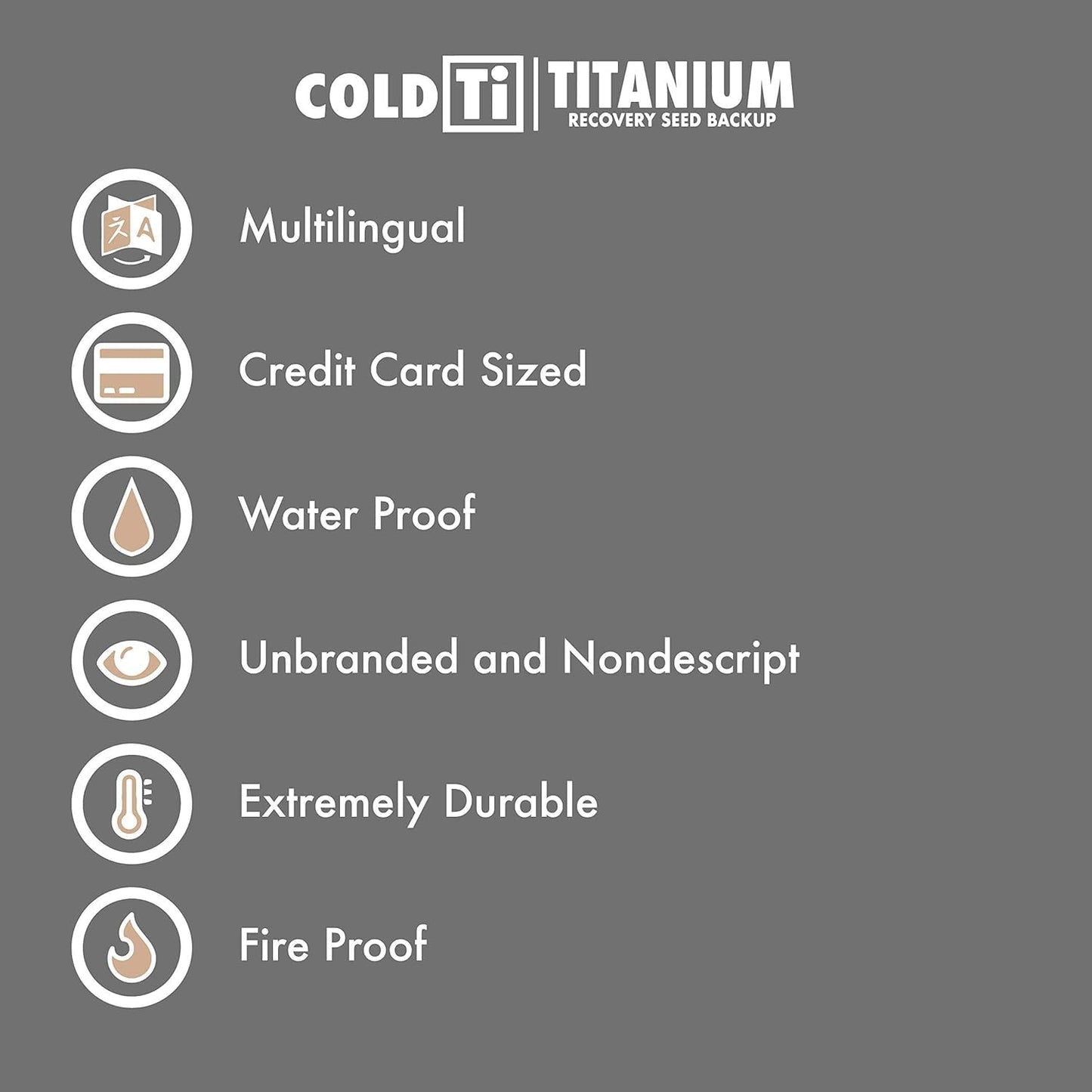 ColdTi - Titanium Bitcoin Seed Plates for Ultra-Secure Ethereum and Crypto Seed Phrase Storage - Premium Seed Phrase Metal - Includes 2 Plates and Seals