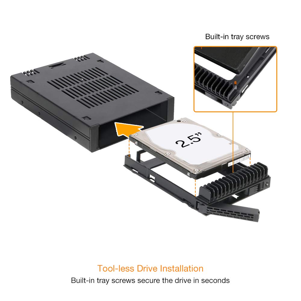 Icy Dock 1 Bay 2.5 Sas/Sata Hdd/Ssd Tool-Less Enclosure For External 3.5 Bay | Expresscage Mb741Sp-B