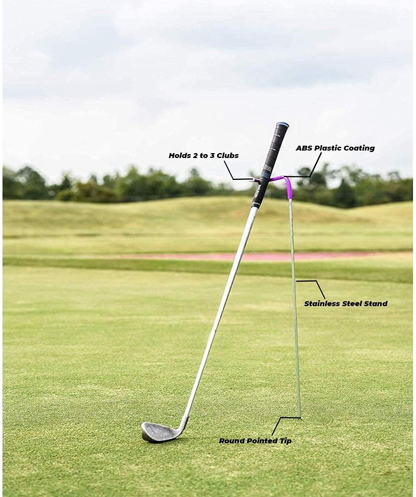 V-Shaped Golf Club Stand Keeps Your Clubs Clean, Dry & Visible, V-Stick Club Stand Made of Highly Durable Stainless Steel - Easy to Carry Golf Club Holder