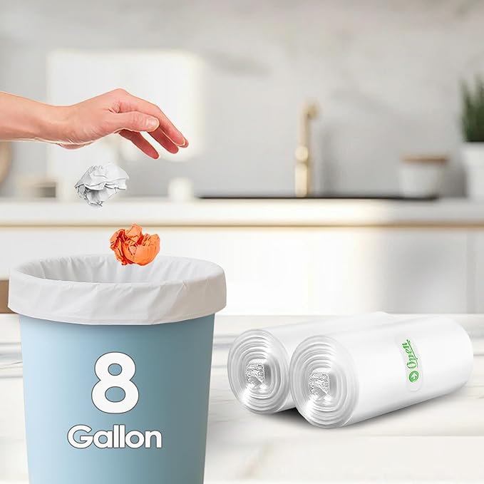 6 Gallon 220 Counts Strong Trash Bags Garbage Bags by Teivio, Bin Liners, for home office kitchen (Clear)