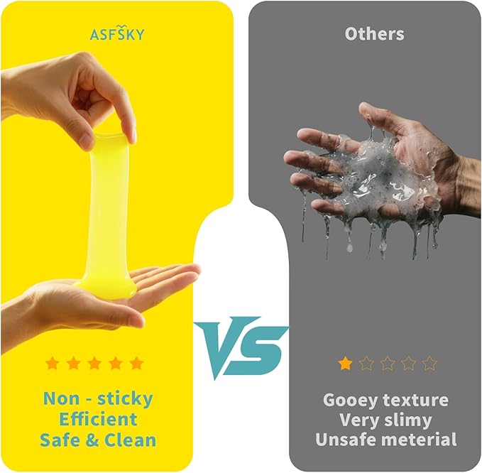 ASFSKY Keyboard Cleaning Gel (Lemon) Universal Cleaning Putty Dust Cleaning Car Interior Cleaner Car Dust Remover Car Slime Gifts for Men Women Girl Christmas Stocking Stuffers（1 Pack）