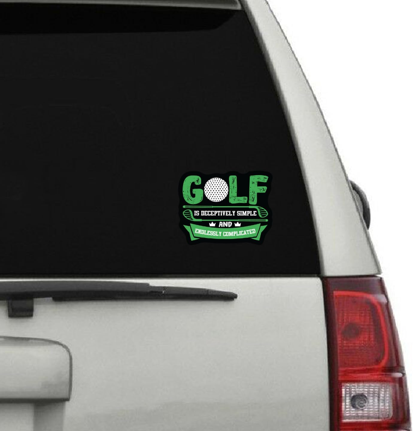 Funny Golf Stickers – Choose from 10 Humorous Designs – Durable Waterproof Vinyl Decals for Cars, Golf Carts, Laptops, Windows, Bumpers & More – 5 Inch (Simple and Complicated)