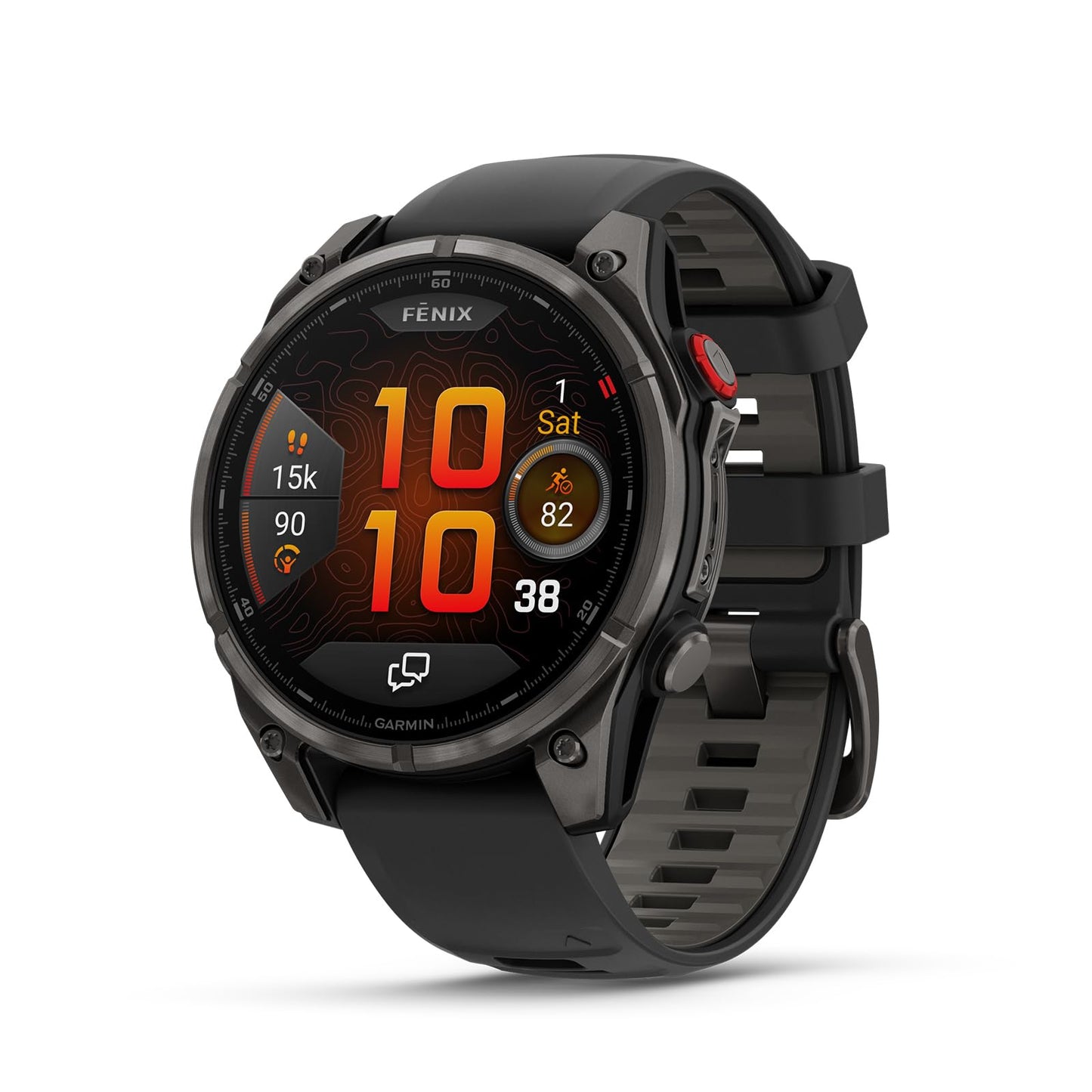 Garmin fenix 8 Pro, 47mm, AMOLED Display, Premium Connected Multisport GPS Smartwatch, inReach Technology, Sapphire, Carbon Gray