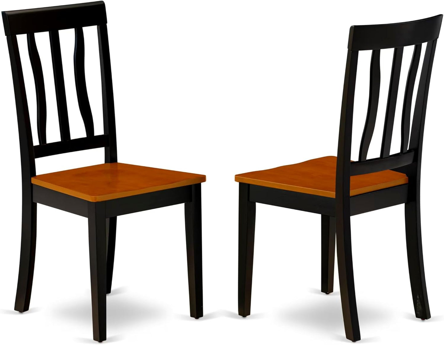 East West Furniture NDAN3-BCH-W 3 Piece Modern Dining Table Set Contains a Rectangle Wooden Table with Dropleaf and 2 Kitchen Dining Chairs, 30x48 Inch, Black & Cherry