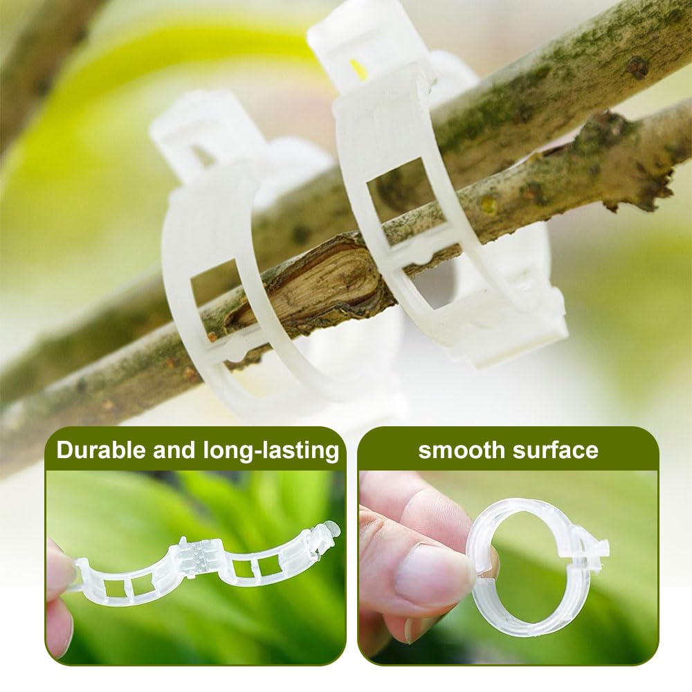 Plant Support Clips, Garden Clips for Climbing Plants, Tomato Clips Plastic Plant Clips, Plant Clips for Support Grape Tomato Vegetables Plants to Grow Upright Makes Plants Healthier (200, Green)