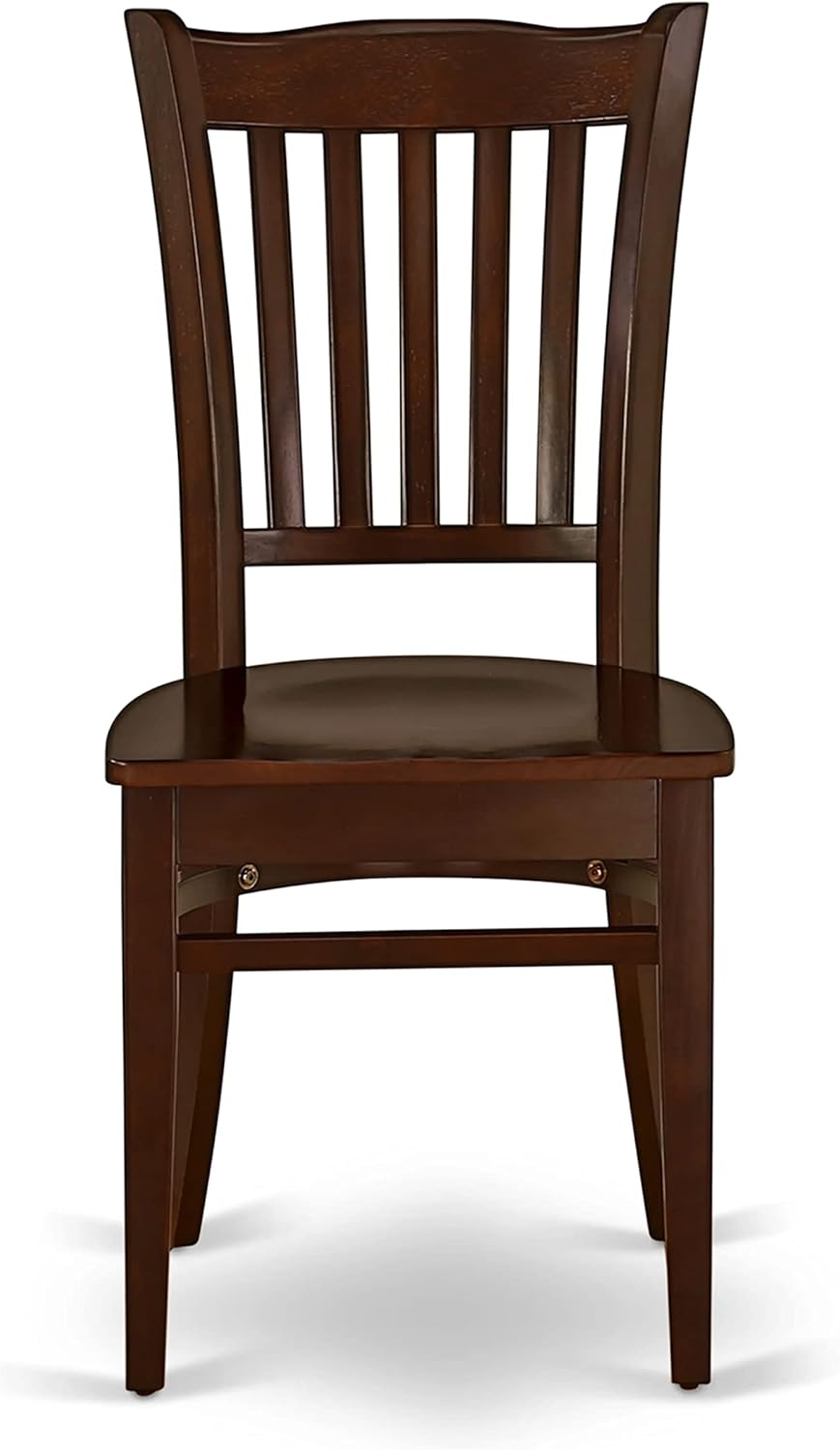 East West Furniture HBGR3-MAH-W 3 Piece Dining Room Table Set Contains a Round Kitchen Table with Pedestal and 2 Dining Chairs, 42x42 Inch, Mahogany