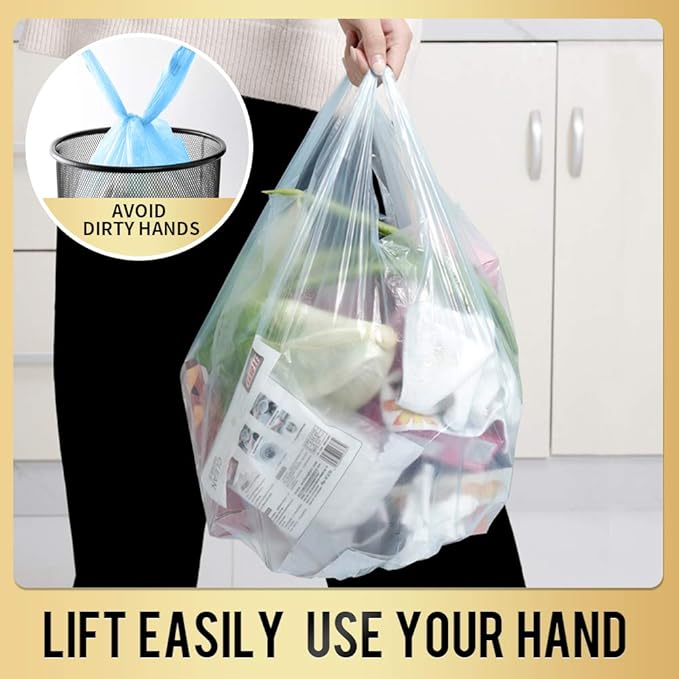 Small Trash Bags 240 Count Garbage Bags SWIHELP Waste Basket Liners for Bathroom, Kitchen,Bedroom, Office Pet Car 15 Liter Trash Can 4 Gallon…