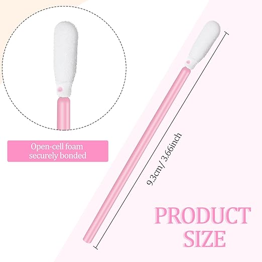 Chinco 200 Pieces Foam Swab Sponge Swab Foam Tips Sponge Stick for Inkjet Printer Print Head Camera Optical Lens Optical Equipment(Light Pink,3.66 Inch)